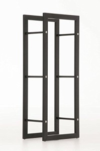 CLP Exklusiver Kaminholzständer KERI aus matt schwarzem Metall, bis zu