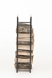 CLP Exklusiver Kaminholzständer KERI aus matt schwarzem Metall, bis zu